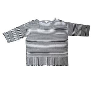 J.Jill Knit Cotton Blend Women's Large Top Basic Everyday Lagenlook Nautical